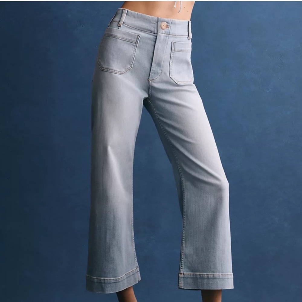 Maeve Colette Crop High-Rise Wide-Leg Jean